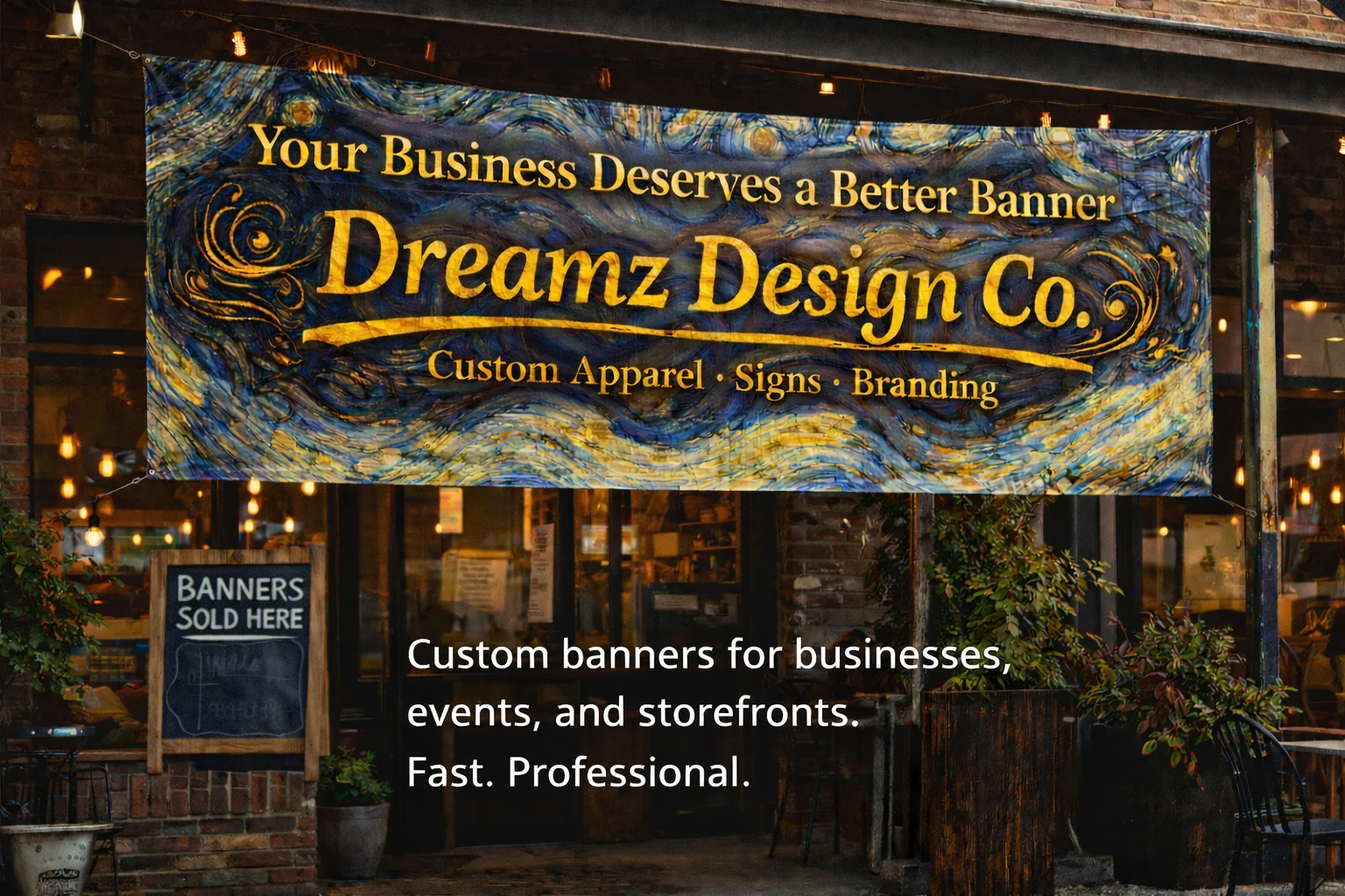 Custom business banner for Lewiston Idaho by Dreamz Design Co.