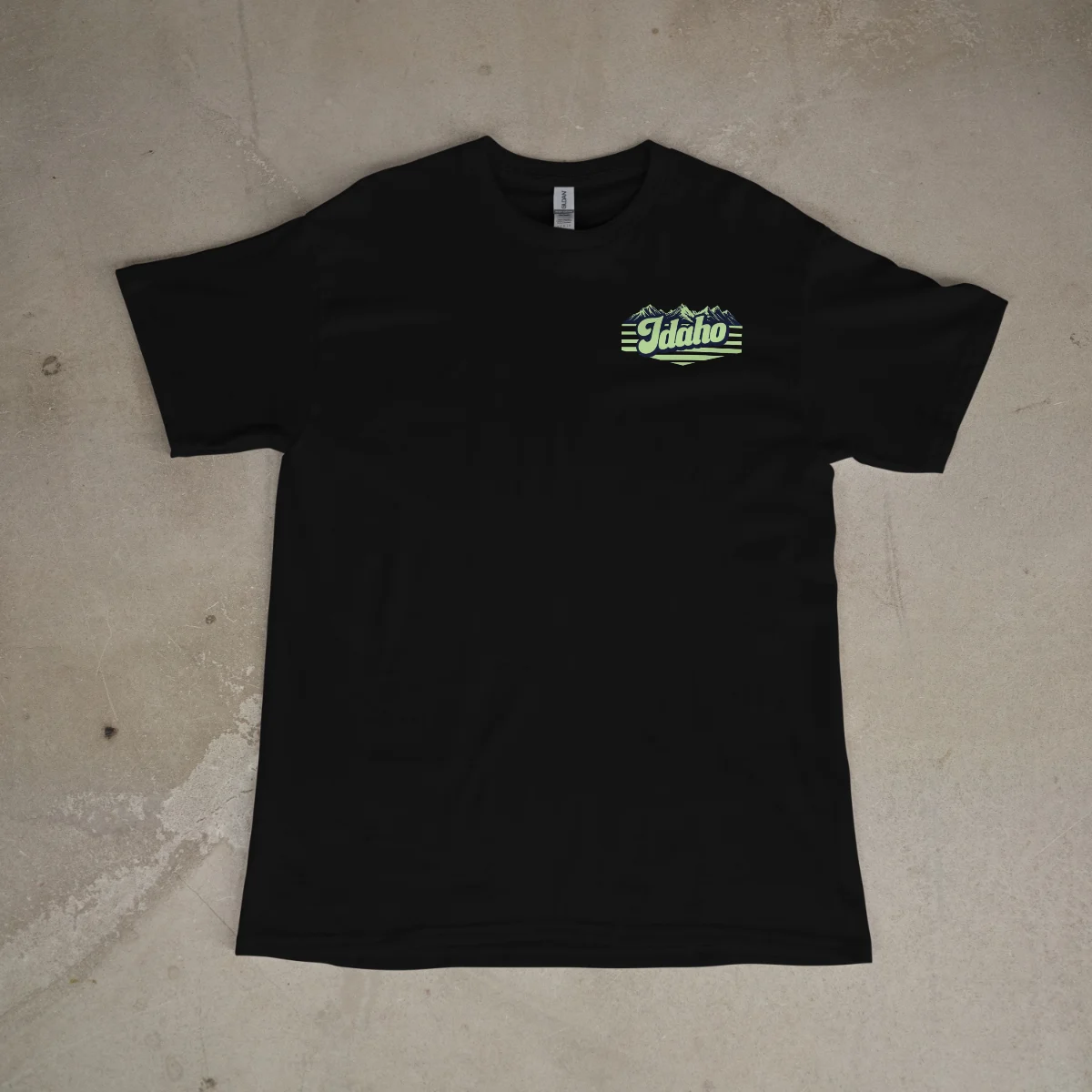 Hat Designs – idaho front black t shirt