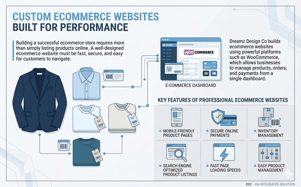 Dreamz Design Co – Custom Ecommerce Websites Custom ecommerce website design for optimal performance and user experience.