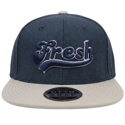 3D Embroidered “FRESH” Navy Blue Snapback Hat