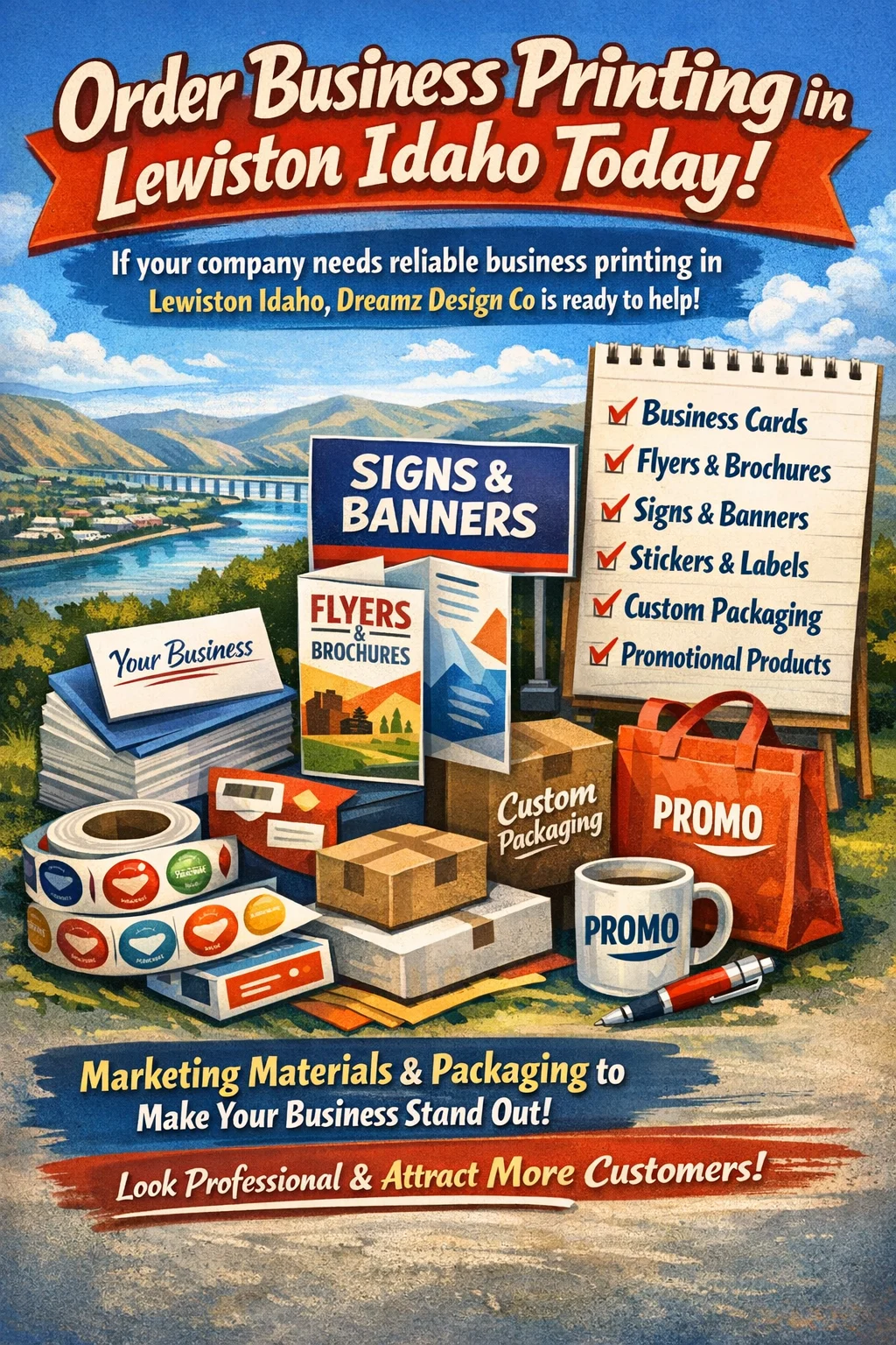 Business printing services in Lewiston Idaho by Dreamz Design Co. Business printing services in Lewiston Idaho by Dreamz Design Co.