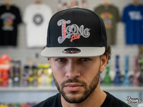 iconic fits snapback hat otto flat bill cap graphic design