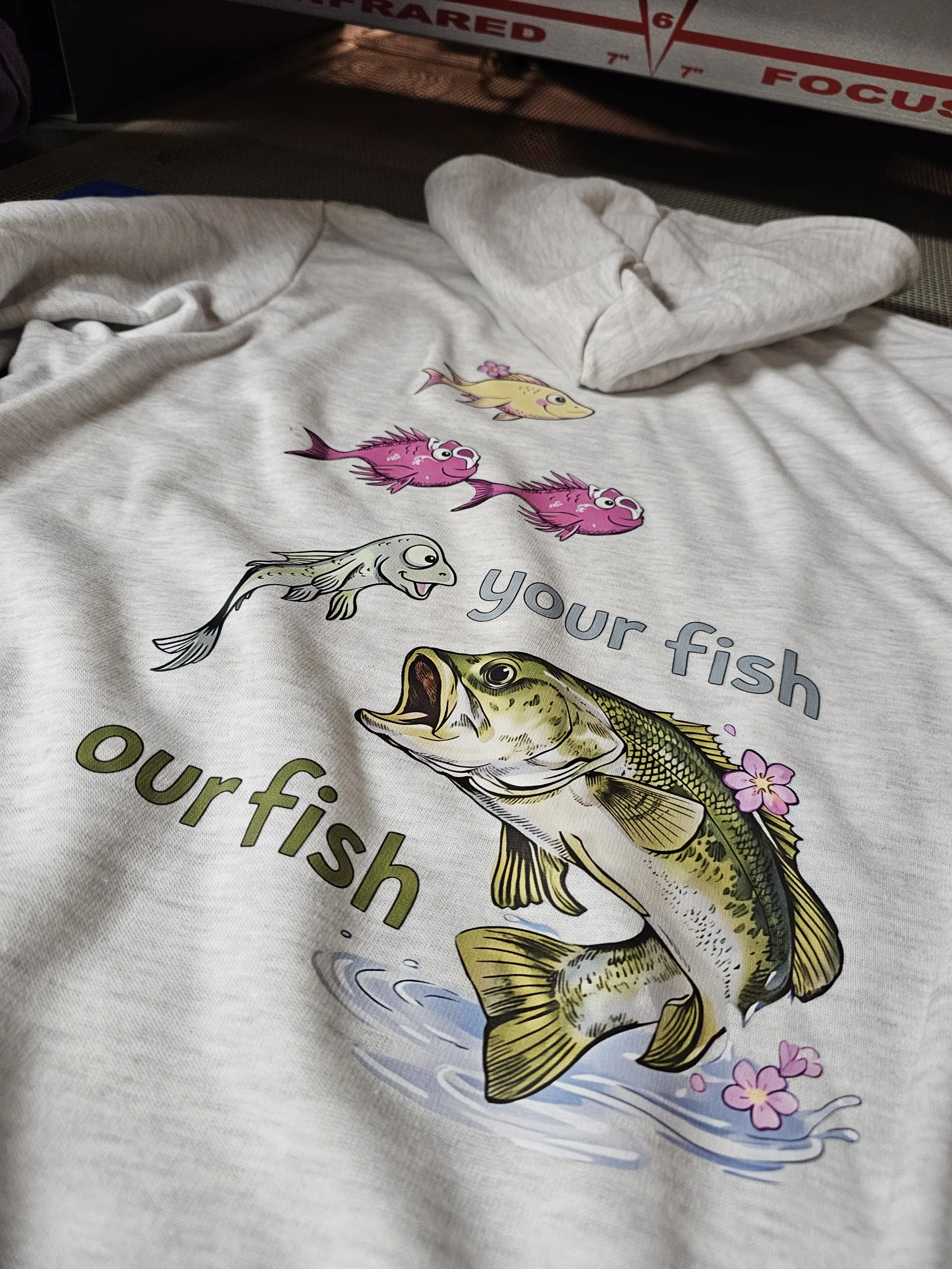 Custom printed bella canvas hoodie for bass tournament