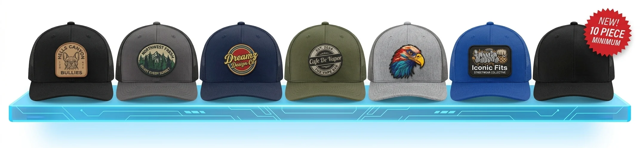 Dreamz Design Co Custom Caps Custom embroidered caps by Dreamz Design Co, stylish and high-quality headwear.