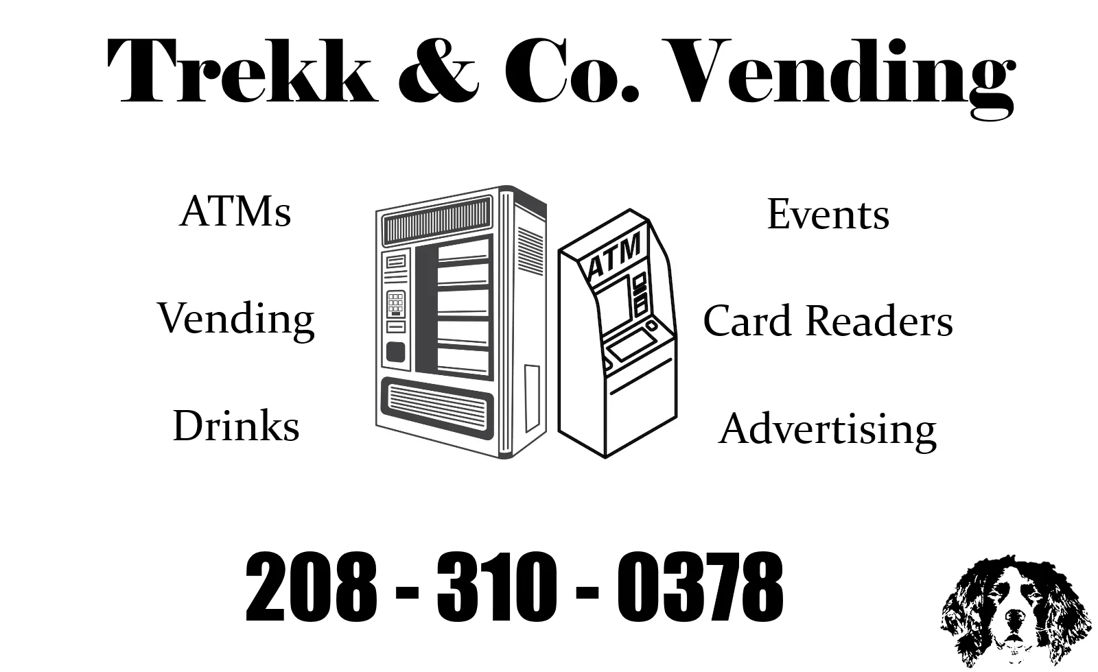Professional business card printing for Trekk & Co Vending & ATM